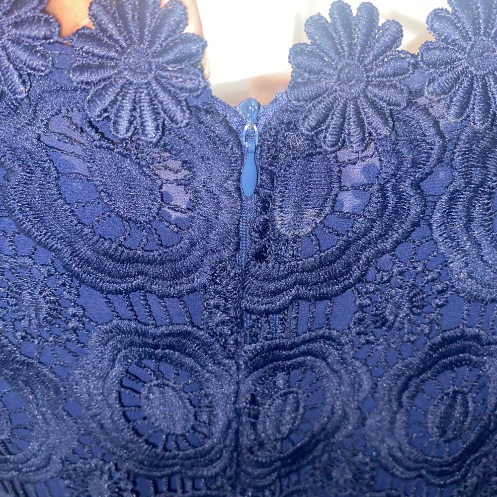 Eloquii Navy blue lace pleated dress